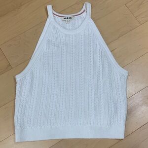 Boden White Cable-Knit top Size XL